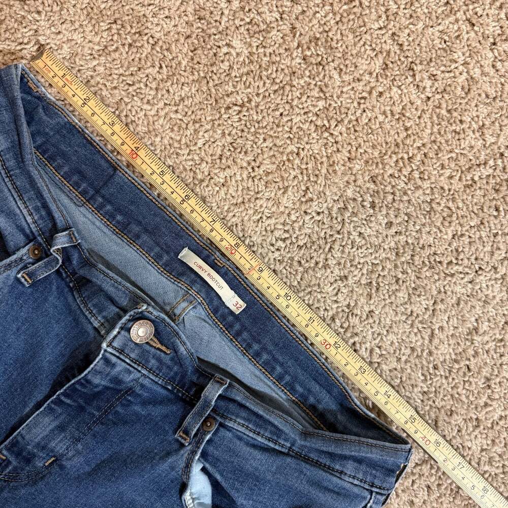Levi’s Curvy Bootcut Jeans Womens 32 Medium Wash Stretch Denim Blue Pants - Picture 6 of 6